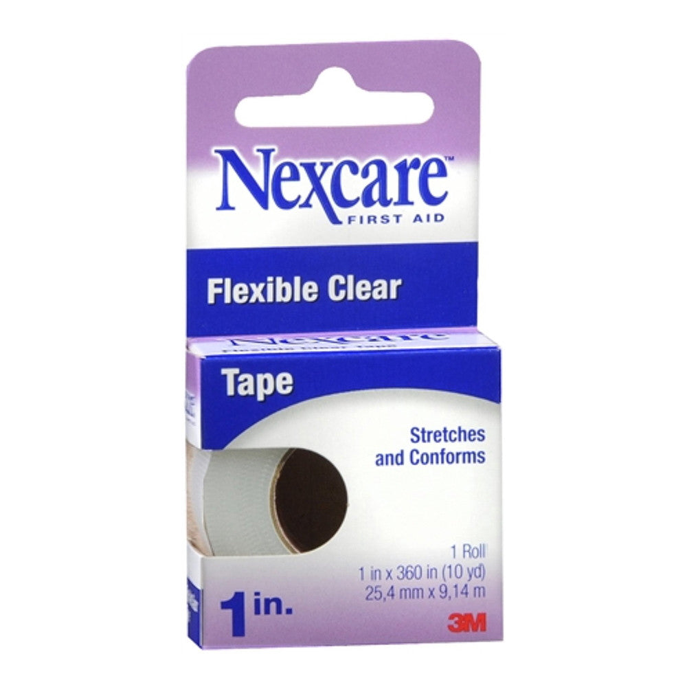 Nexcare First Aid 1 Inches Tape Flexible Clear, Latex Free, 10 Yards